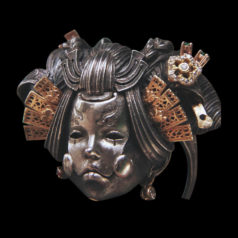 Japanese Geisha 925 Sterling Silver Ring