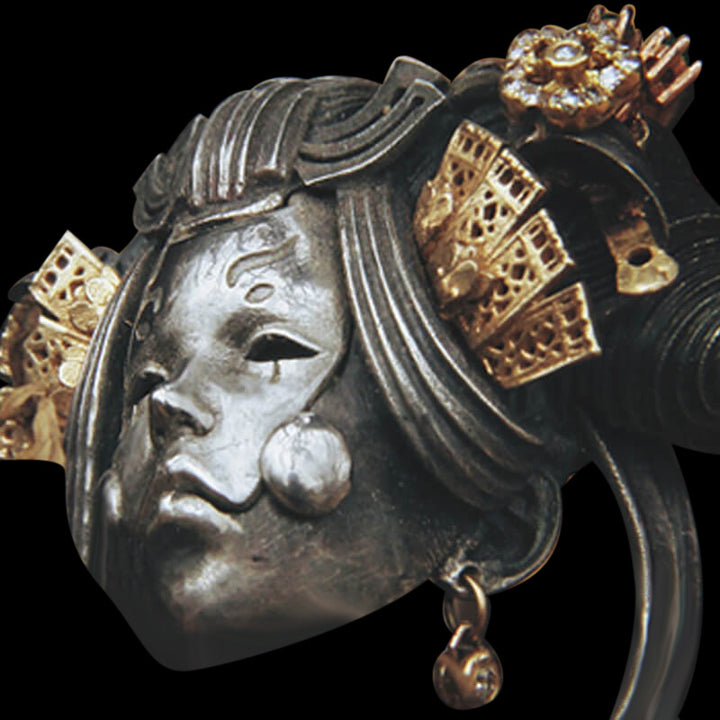 Japanese Geisha 925 Sterling Silver Ring