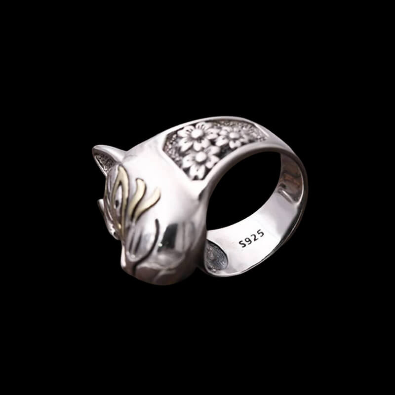Japanese Hannya Mask 925 Sterling Silver Ring