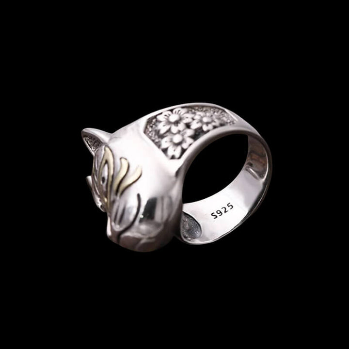 Japanese Hannya Mask 925 Sterling Silver Ring