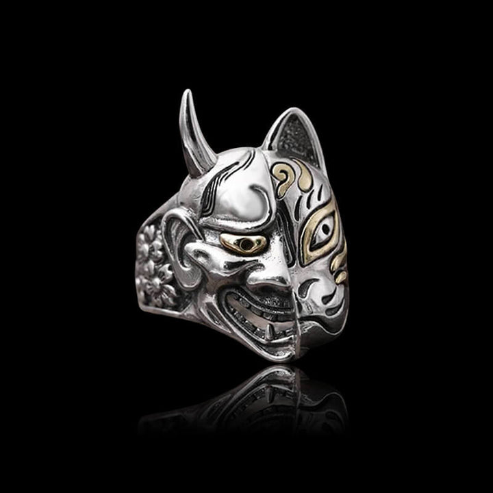 Japanese Hannya Mask 925 Sterling Silver Ring