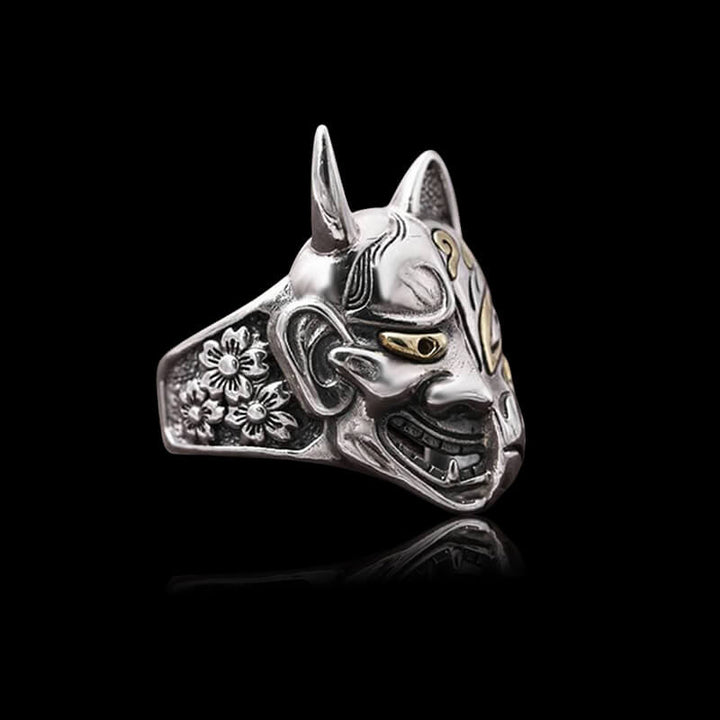 Japanese Hannya Mask 925 Sterling Silver Ring