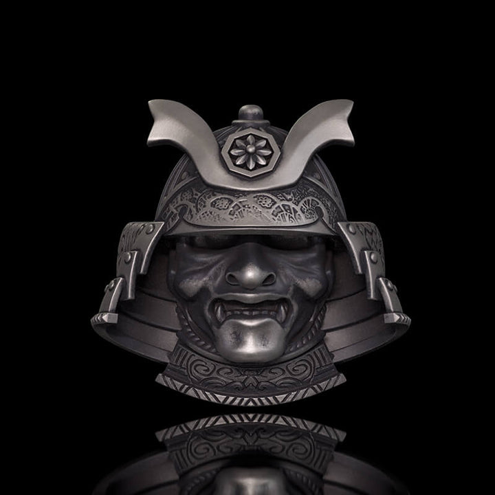 Japanese Helmet Samurai Sterling Silver Ring | RoyalLuster.com