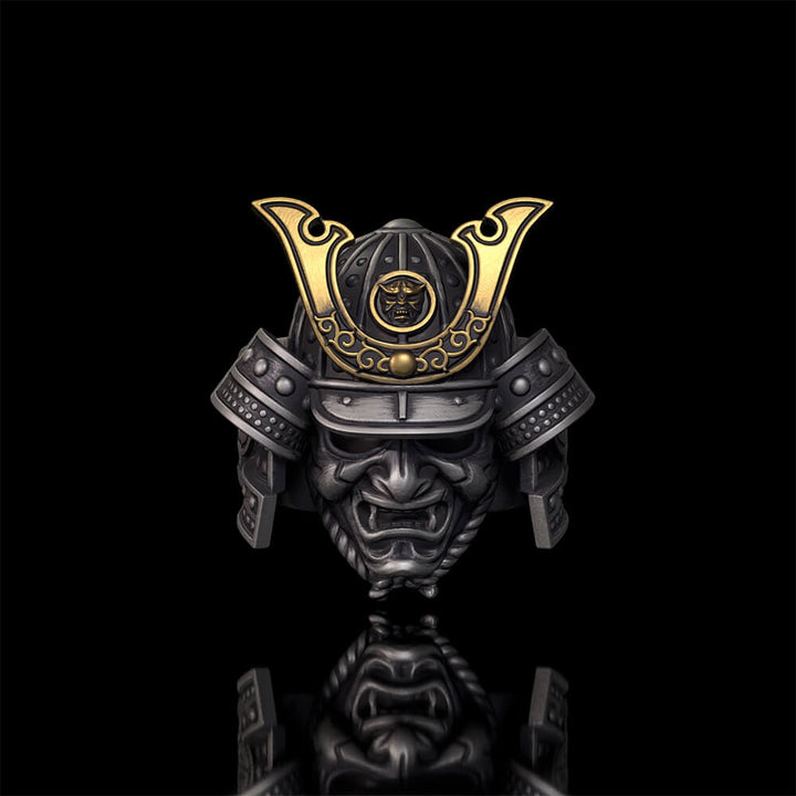 Japanese Samurai Helmet Sterling Silver Warrior Ring | RoyalLuster.com