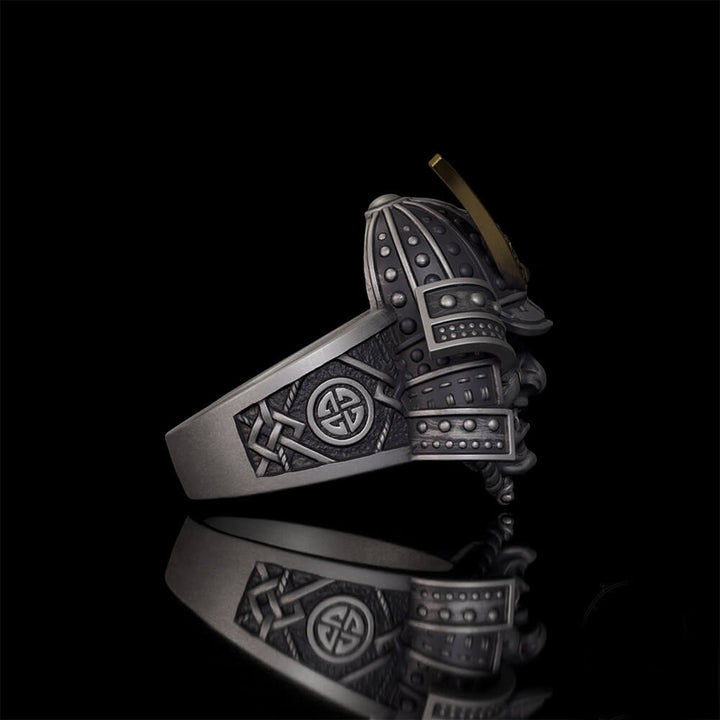 Japanese Samurai Helmet Sterling Silver Warrior Ring