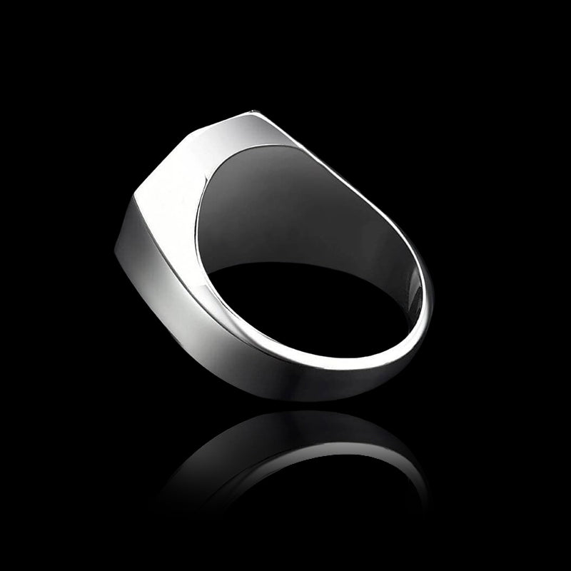 Personalized Polished 925 Sterling Silver Octagon Ring