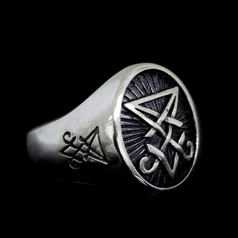 Lucifer Seal 925 Sterling Silver Satan Ring