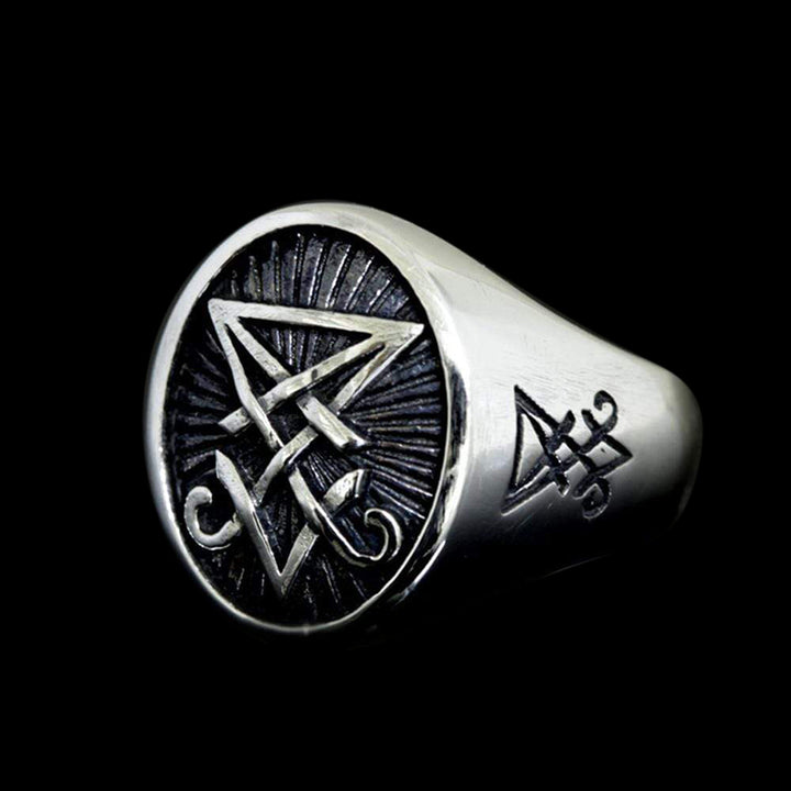 Lucifer Seal 925 Sterling Silver Satan Ring