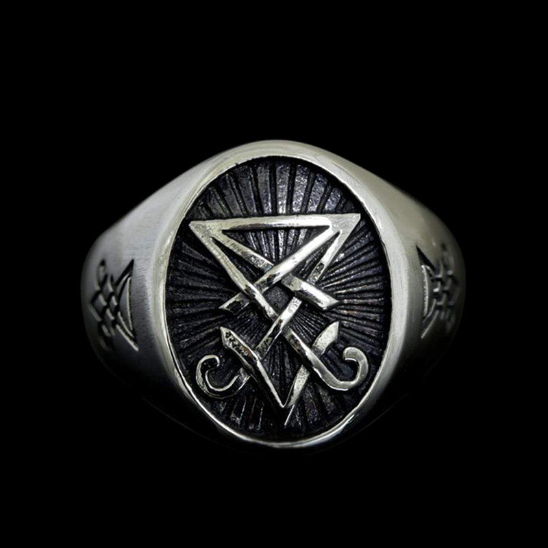 Lucifer Seal 925 Sterling Silver Satan Ring