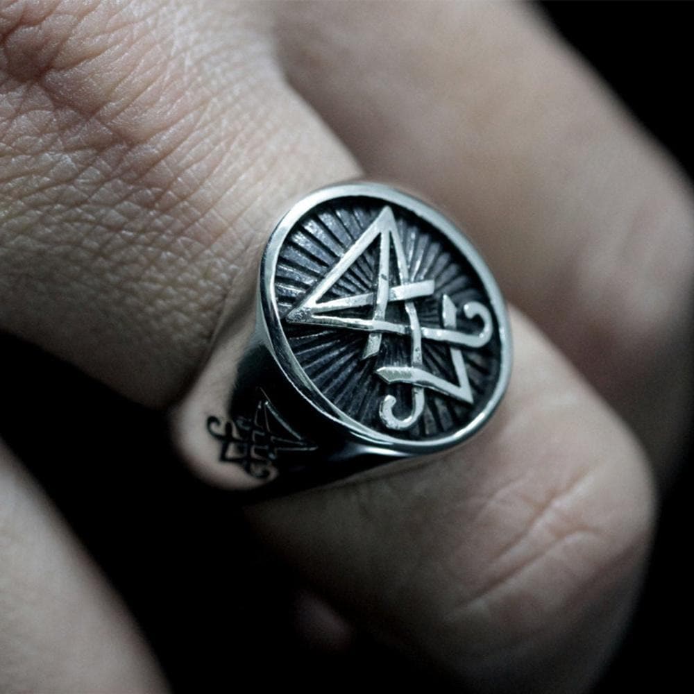 Lucifer Seal 925 Sterling Silver Satan Ring