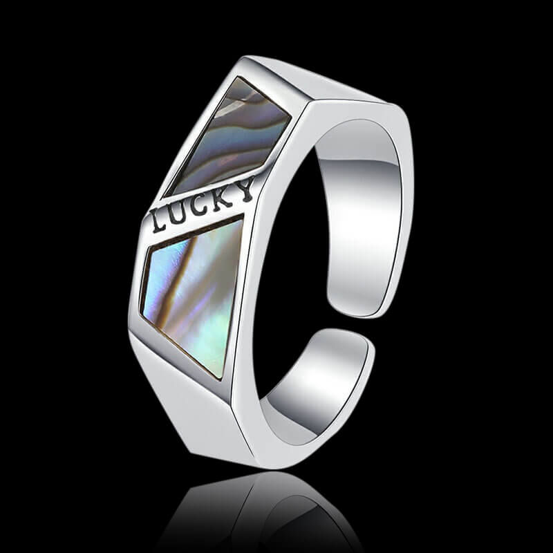 Lucky Shell 925 Sterling Silver Adjustable Ring 01 | RoyalLuster.com