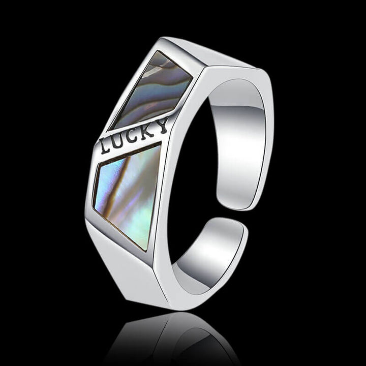 Lucky Shell 925 Sterling Silver Adjustable Ring 01 | RoyalLuster.com