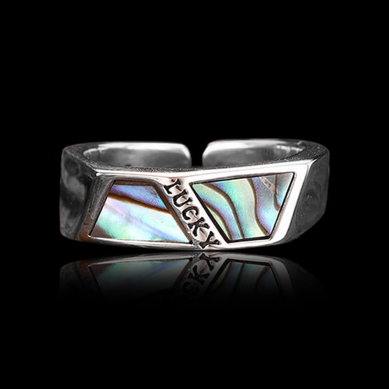 Lucky Shell 925 Sterling Silver Adjustable Ring 04 | RoyalLuster.com
