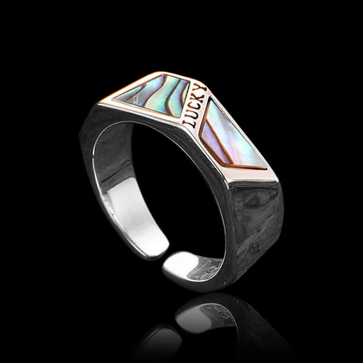Lucky Shell 925 Sterling Silver Adjustable Ring 05 | RoyalLuster.com
