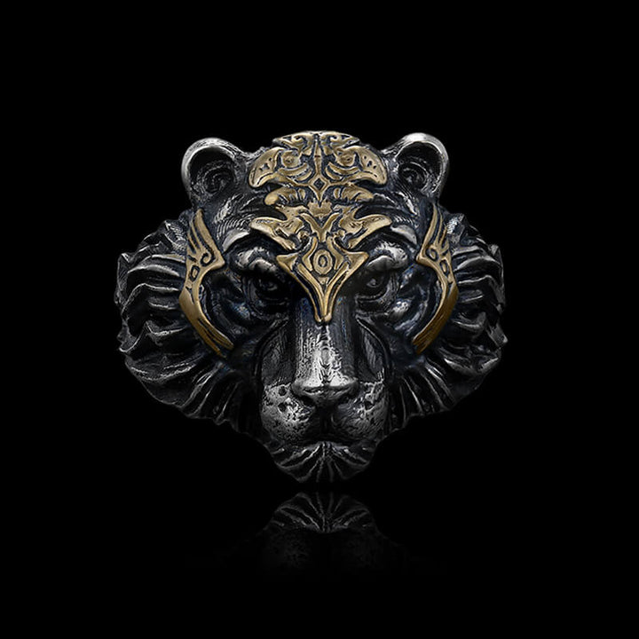 Majestic Tiger Head 925 Sterling Silver Ring