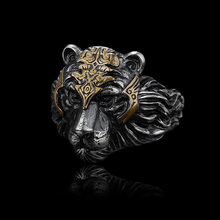 Majestic Tiger Head 925 Sterling Silver Ring