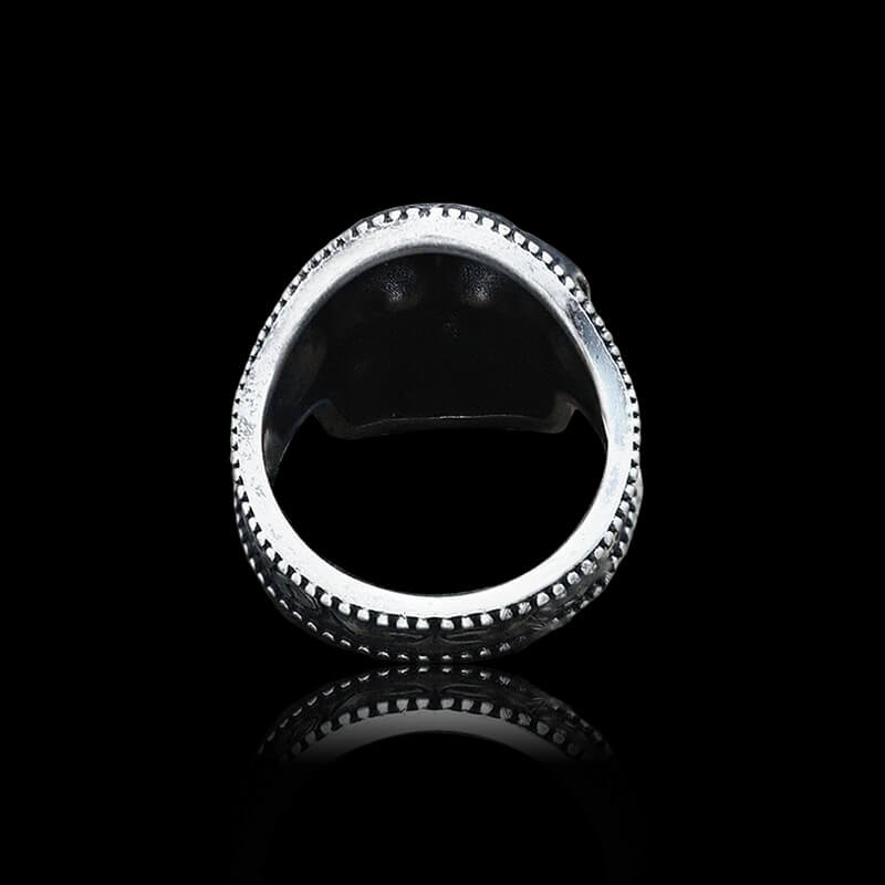 Mandala Flower Copper 925 Sterling Silver Skull Ring