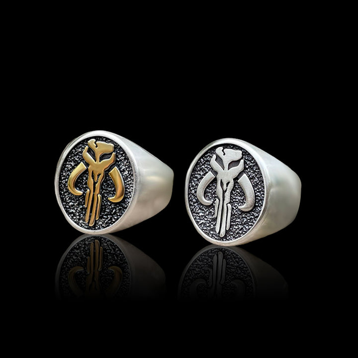 Mandalorian Symbol Skull 925 Sterling Silver Ring