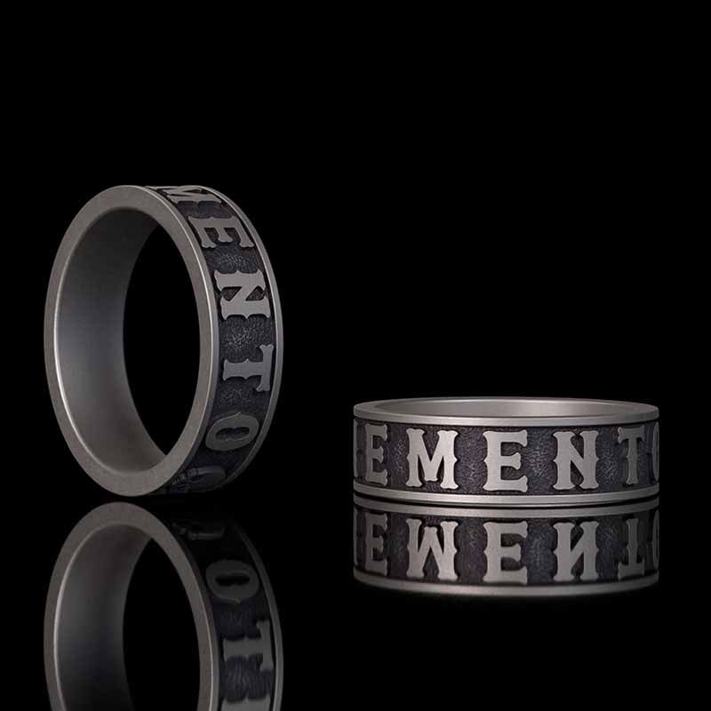 Memento Mori Letters Skull Sterling Silver Ring | RoyalLuster.com
