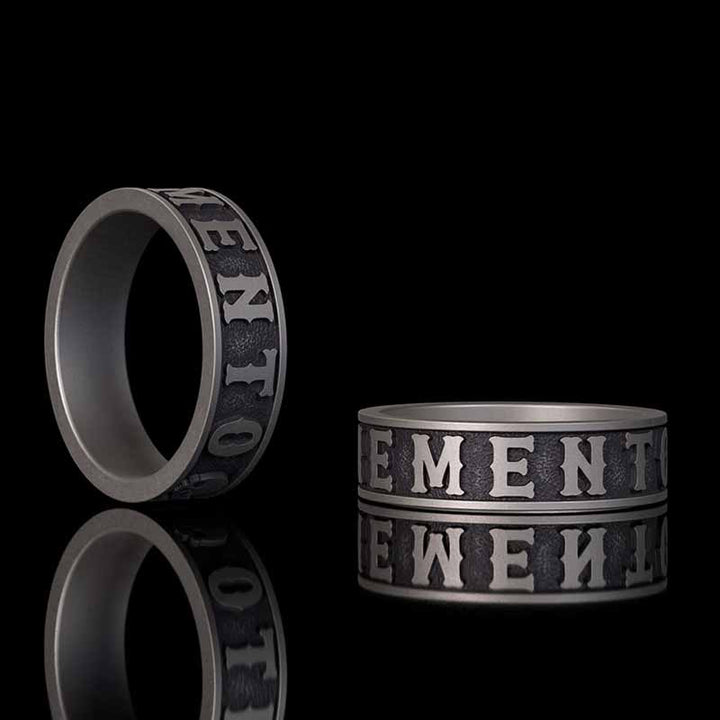 Memento Mori Letters Skull Sterling Silver Ring | RoyalLuster.com
