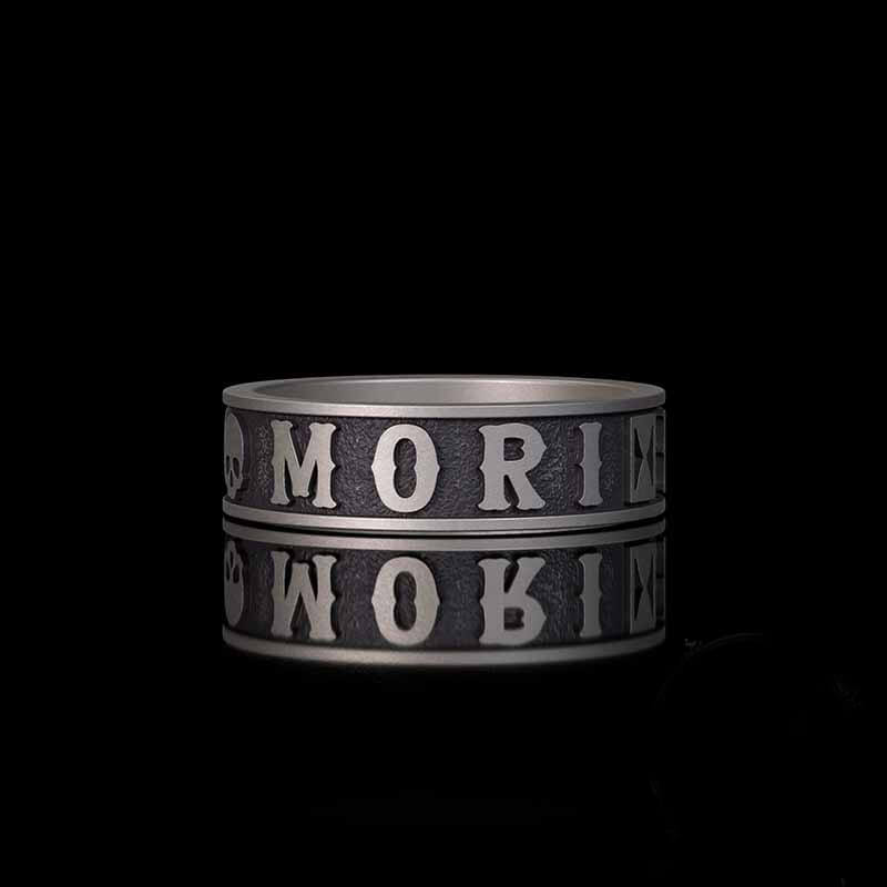 Memento Mori Letters Skull Sterling Silver Ring | RoyalLuster.com