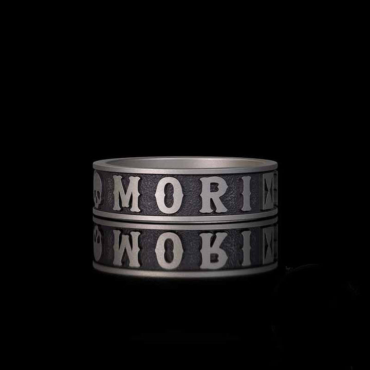 Memento Mori Letters Skull Sterling Silver Ring | RoyalLuster.com