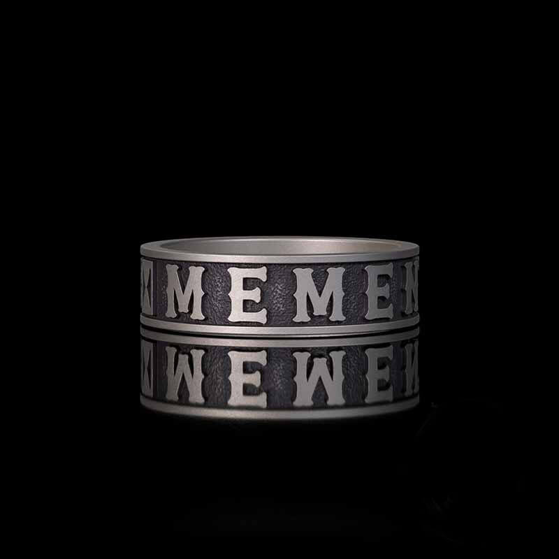 Memento Mori Letters Skull Sterling Silver Ring