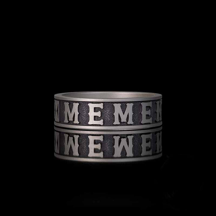 Memento Mori Letters Skull Sterling Silver Ring