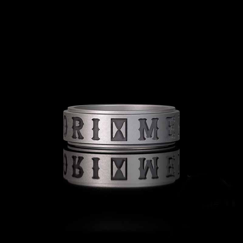 Memento Mori Letters Skull Sterling Silver Ring