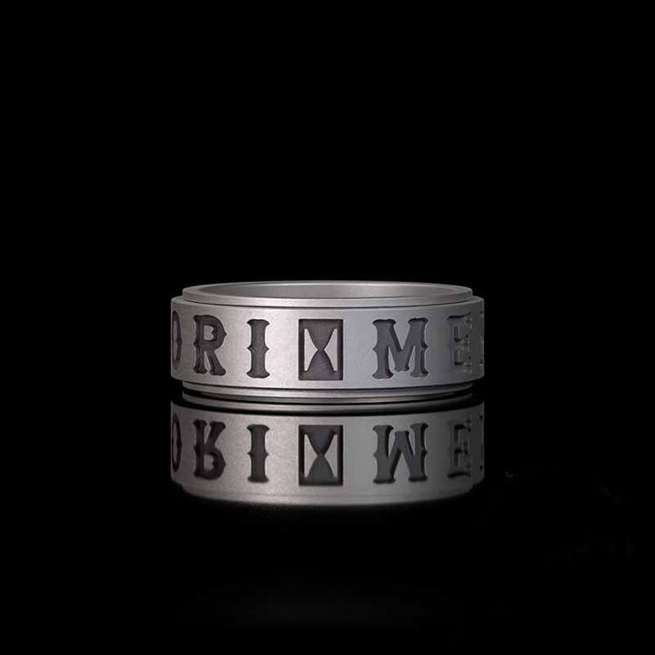 Memento Mori Letters Skull Sterling Silver Ring