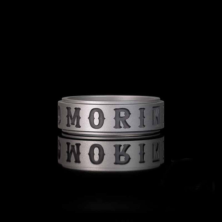 Memento Mori Letters Skull Sterling Silver Ring | RoyalLuster.com