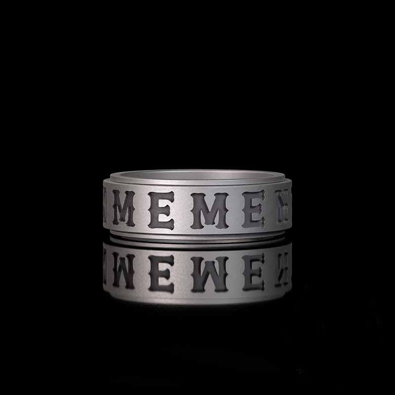 Memento Mori Letters Skull Sterling Silver Ring