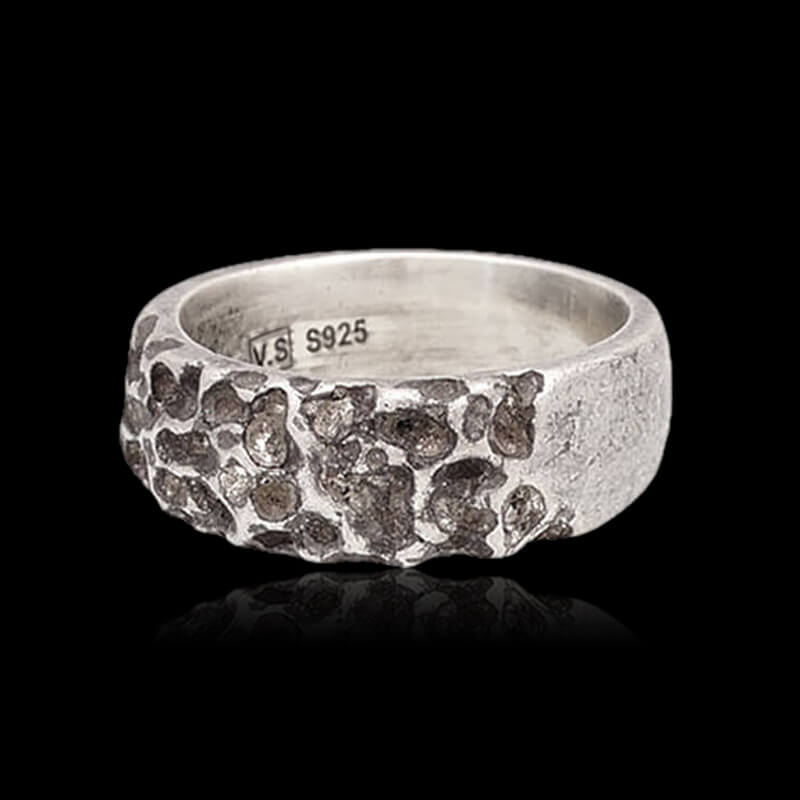 Minimalist Aerolite 925 Sterling Silver Ring 01 | RoyalLuster.com