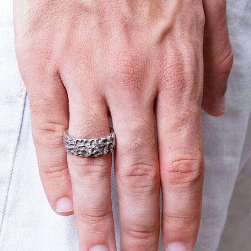 Minimalist Aerolite 925 Sterling Silver Ring 02 | RoyalLuster.com