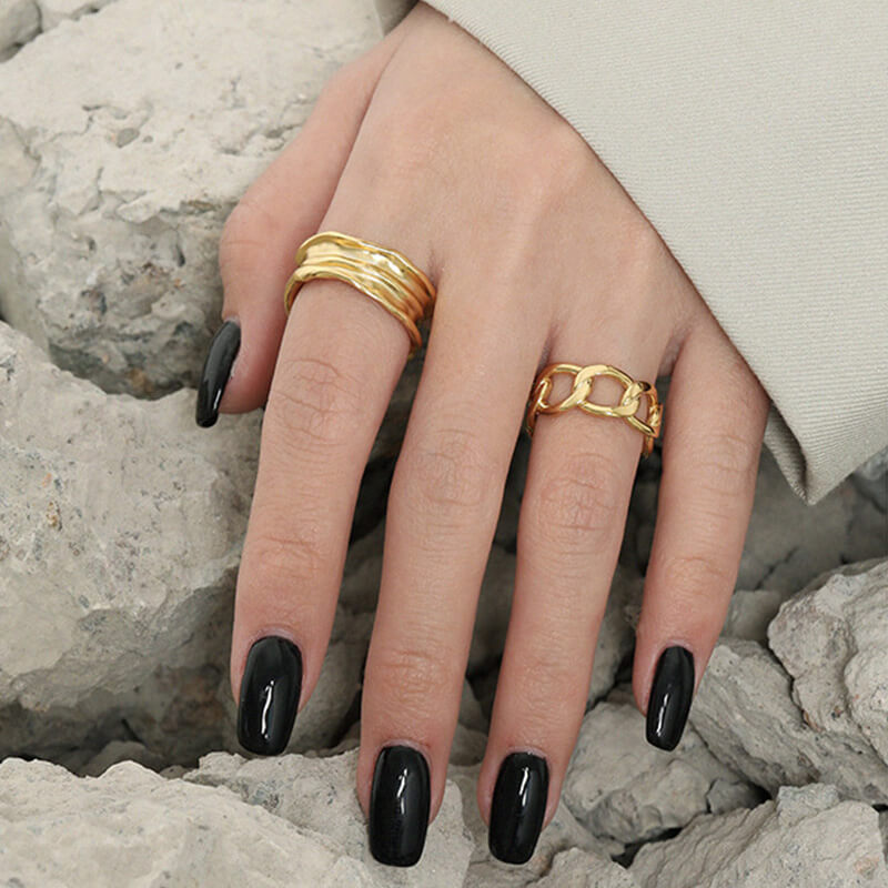 Minimalist Irregular 925 Sterling Silver Open Ring 02 | RoyalLuster.com