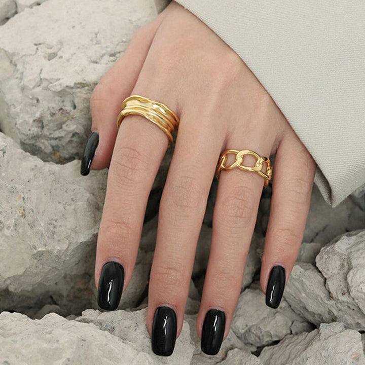 Minimalist Irregular 925 Sterling Silver Open Ring 02 | RoyalLuster.com