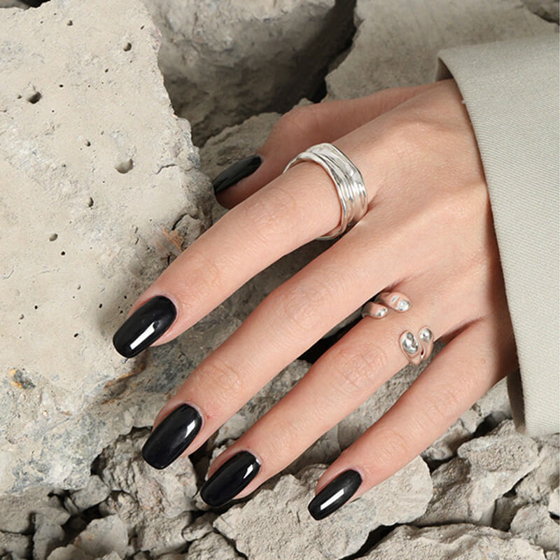 Minimalist Irregular 925 Sterling Silver Open Ring 04 | RoyalLuster.com
