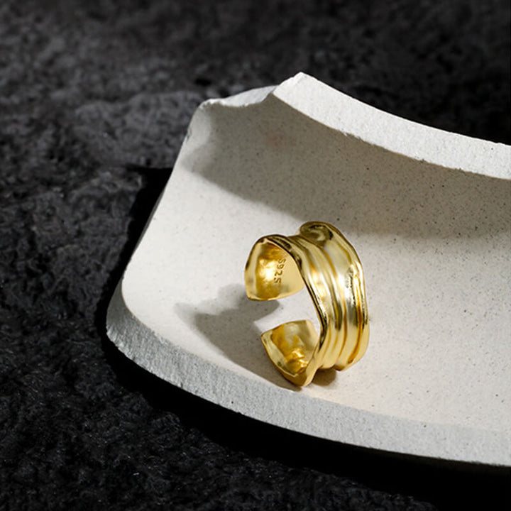 Minimalist Irregular 925 Sterling Silver Open Ring