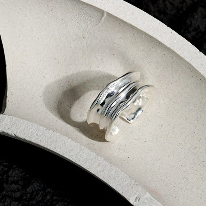 Minimalist Irregular 925 Sterling Silver Open Ring