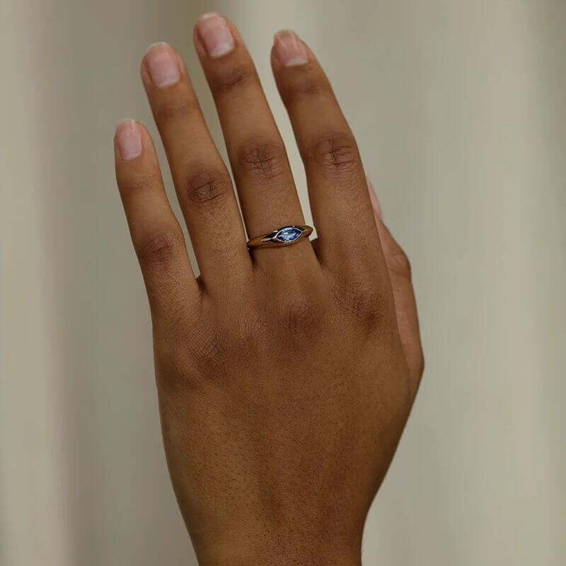 Minimalist Marquise 925 Sterling Silver Engagement Ring 02 | RoyalLuster.com
