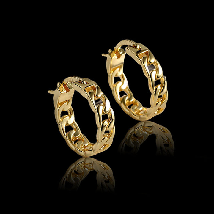 Minimalist Chain 925 Sterling Silver Hoop Earrings