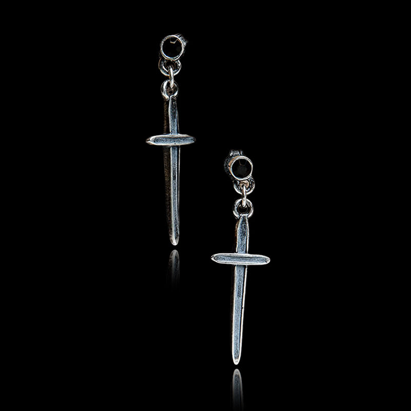Minimalist Cross 925 Sterling Silver Stud Earrings