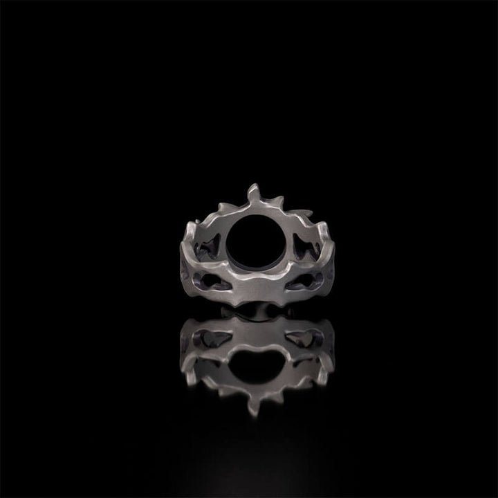 Minimalist Hollow Sun Moon Star Sterling Silver Ring