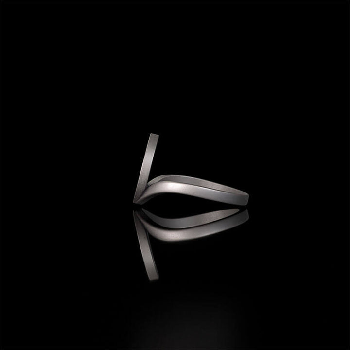 Minimalist Hollow Sun Moon Star Sterling Silver Ring