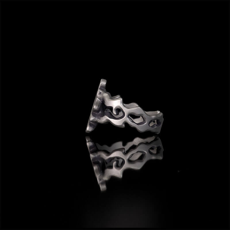 Minimalist Hollow Sun Moon Star Sterling Silver Ring