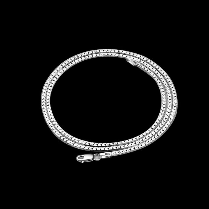 Minimalist Snake Bone Chain 925 Sterling Silver Necklace