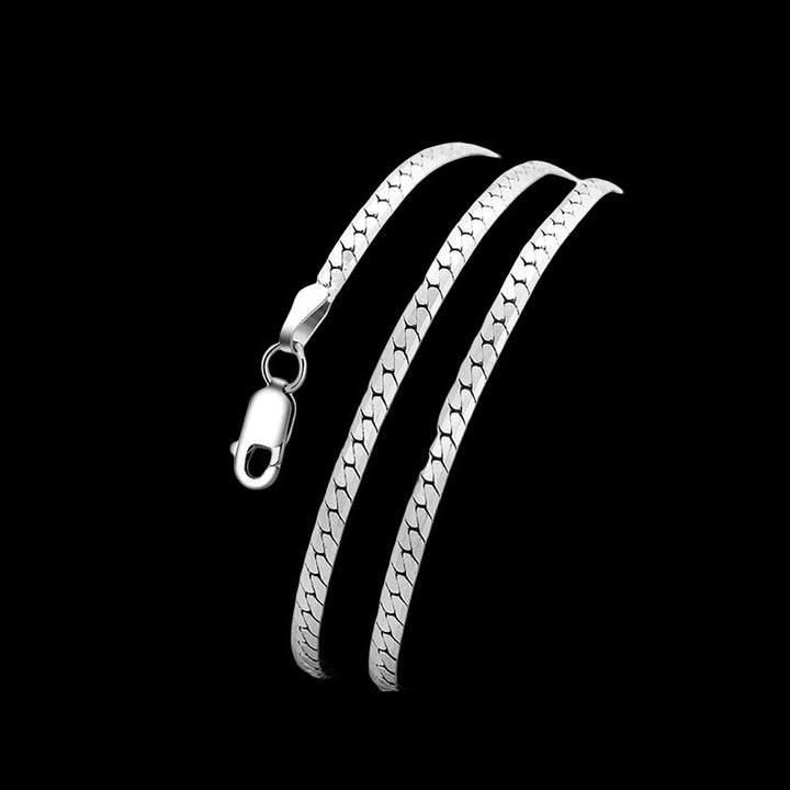 Minimalist Snake Bone Chain 925 Sterling Silver Necklace