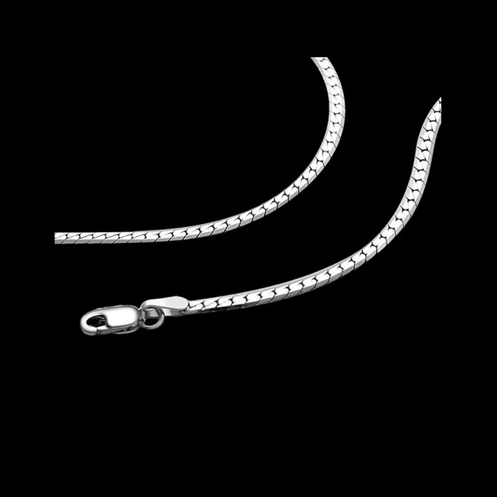 Minimalist Snake Bone Chain 925 Sterling Silver Necklace