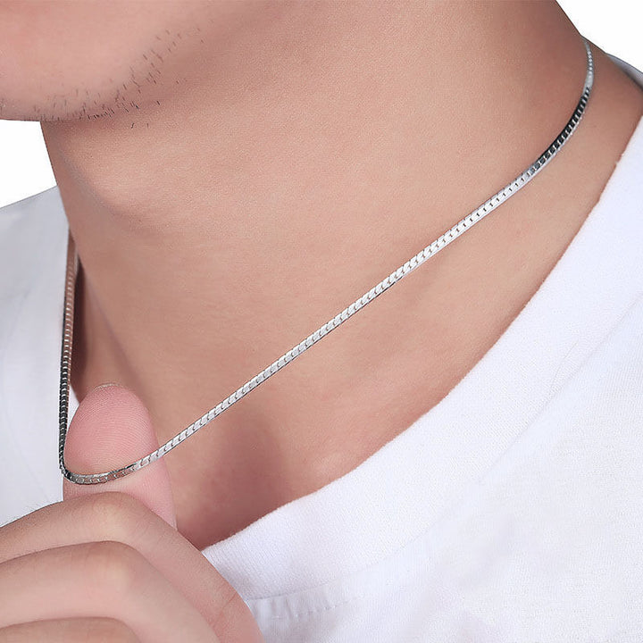 Minimalist Snake Bone Chain 925 Sterling Silver Necklace