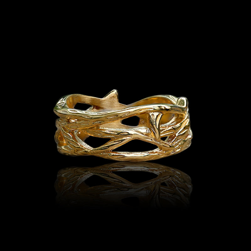 Minimalist Thistles and Thorns 925 Sterling Silver Ring